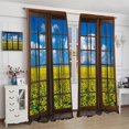 thumbnail image 2 of Sunflower Landscape Curtains, Rustic Vintage Wooden Summer Yellow Flowers 3D Sunflower Field Print Blackout Window Treatments for Living Room Kids Bedroom Kitchen, 84" W X 84" L, 2 of 2