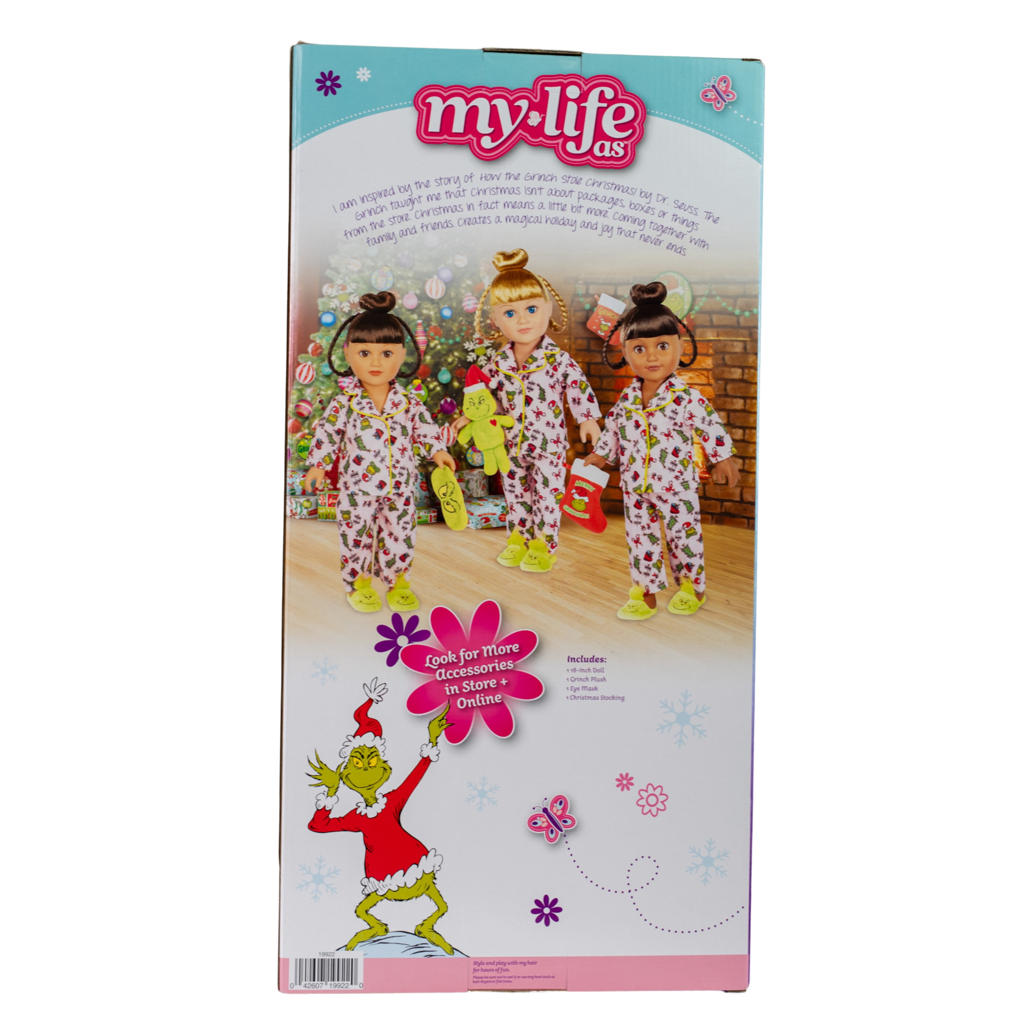 My Life As Poseable Grinch Sleepover 18 inch Doll, Blonde Hair, Blue Eyes
