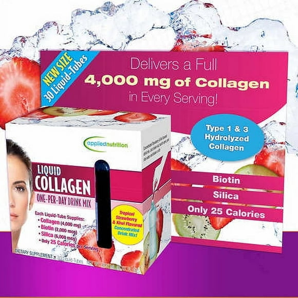 Applied Nutrition Liquid Collagen Drink Mix Tubes, 4000 Mg, 30 Ct