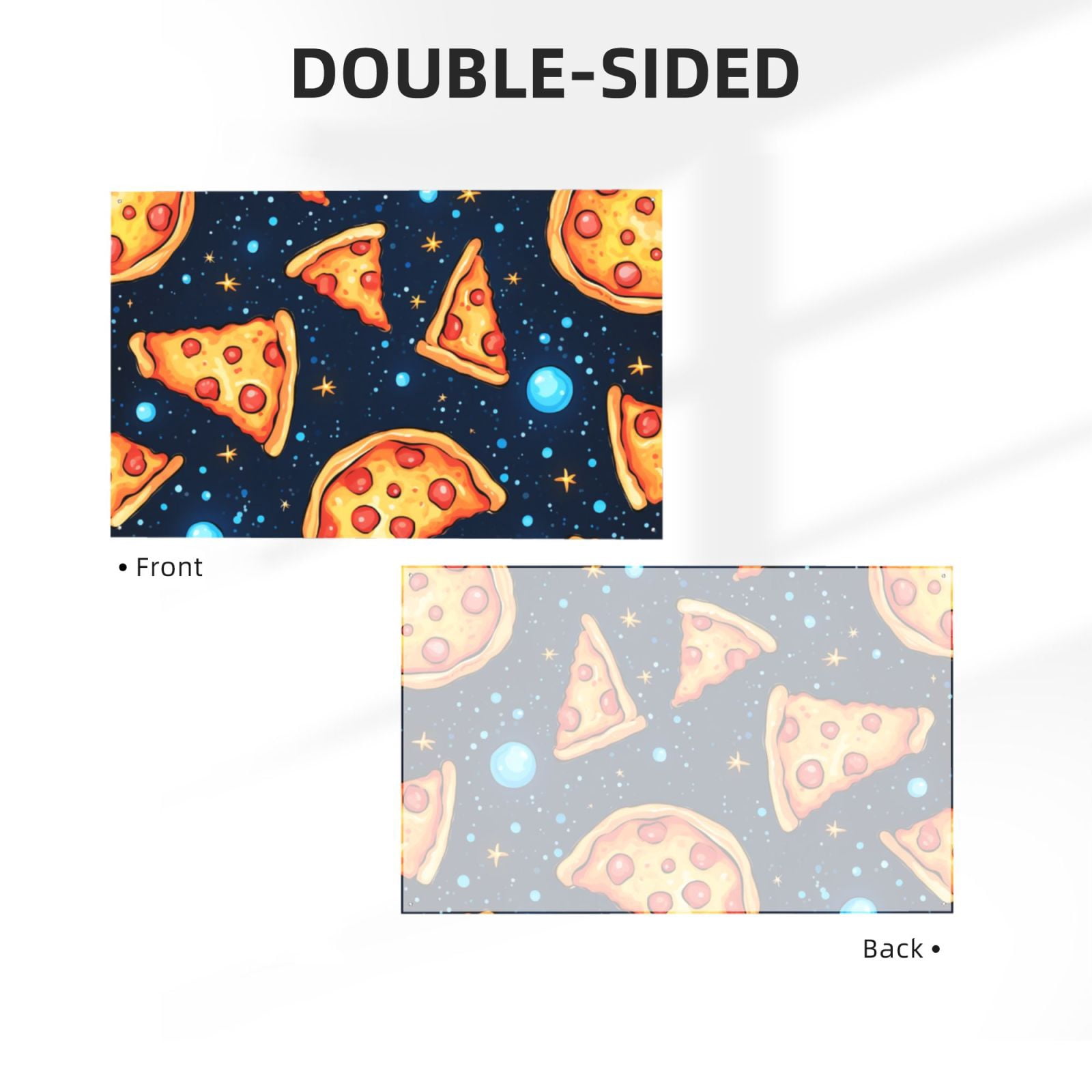 Pizza Starry Cool Four Hole Decorated Banner Flag for Garden Yard Home Decoration Indoor Outdoor 4x6 Ft