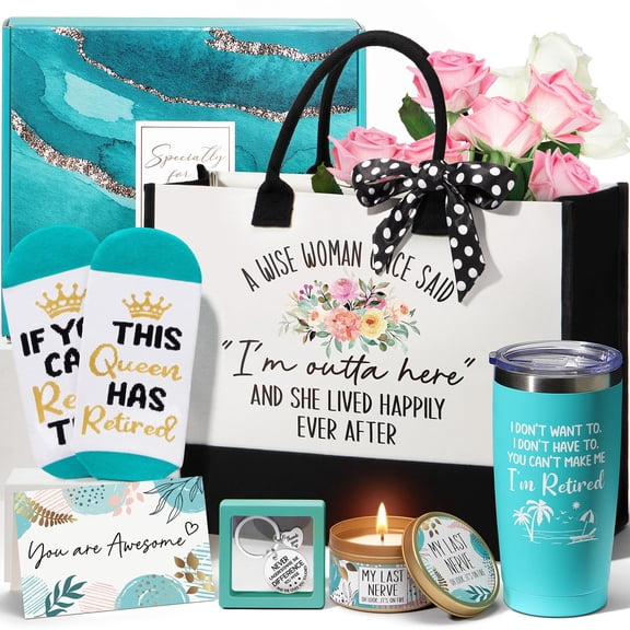 Regalos de jubilación MAYICIVO 2025 para mujer con vaso de 600 ml y bolsa