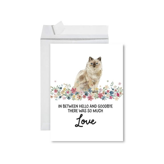 Koyal Wholesale Jumbo Pet Sympathy Card with Envelope, Ragdoll Cat, Cat Grief Bereavement Card 8.5" x 11", 1-Pk