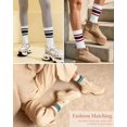 thumbnail image 2 of CoCoMangos Striped Crew Socks for Women, Cotton Retro Novelty Tube Socks Athletic Casual Fun Sock 4 Pairs, Size 5-10, 2 of 6