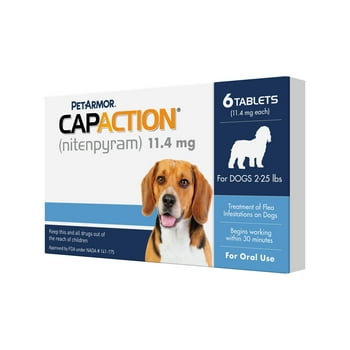 PETARMOR CAPACTION Fast-Acting Oral Flea  for Small Dogs (2-25 lbs), 6 Doses, 11.4 mg