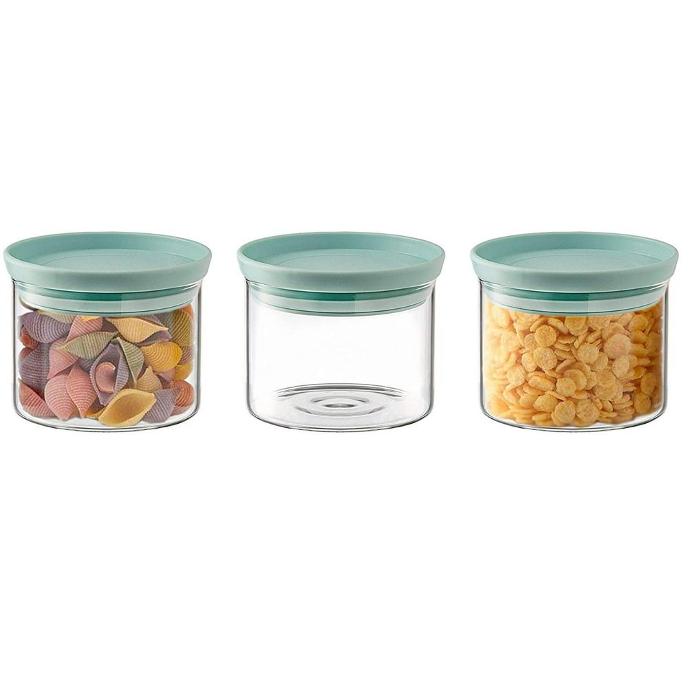 Godinger Food Storage Containers, Stackable Organization Canister Glass