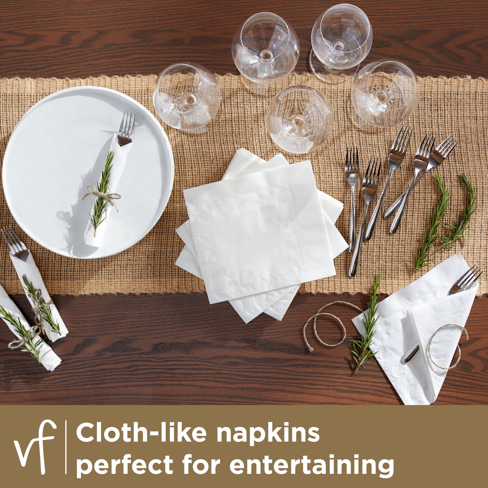 Vanity Fair Impressions Dinner Paper Napkins, 240 Count