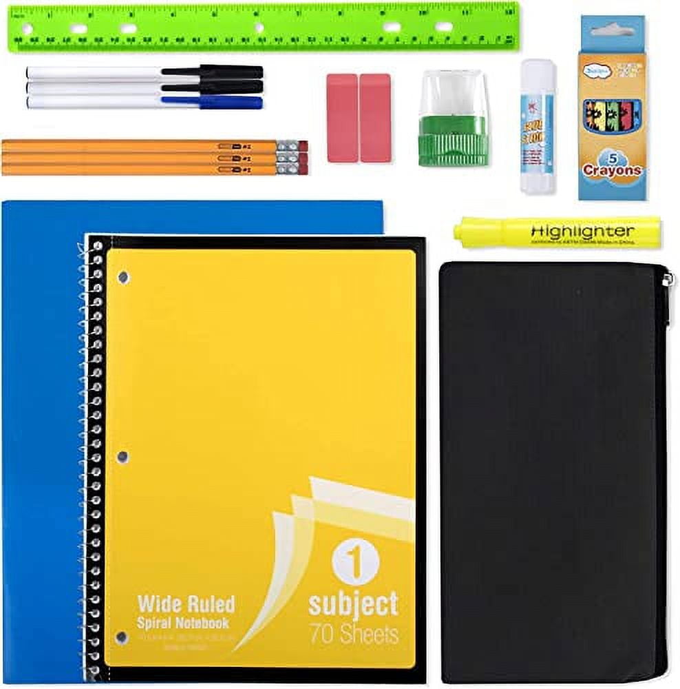 Harloon 137 Pcs School Supplies Kit Back to School Essentials Bulk Includes  Notebooks Pencils Pens File Pouch Crayons Rulers Scissors and More for Kids  Girl Boy Student Classroom Charity (Blue) - Yahoo Shopping