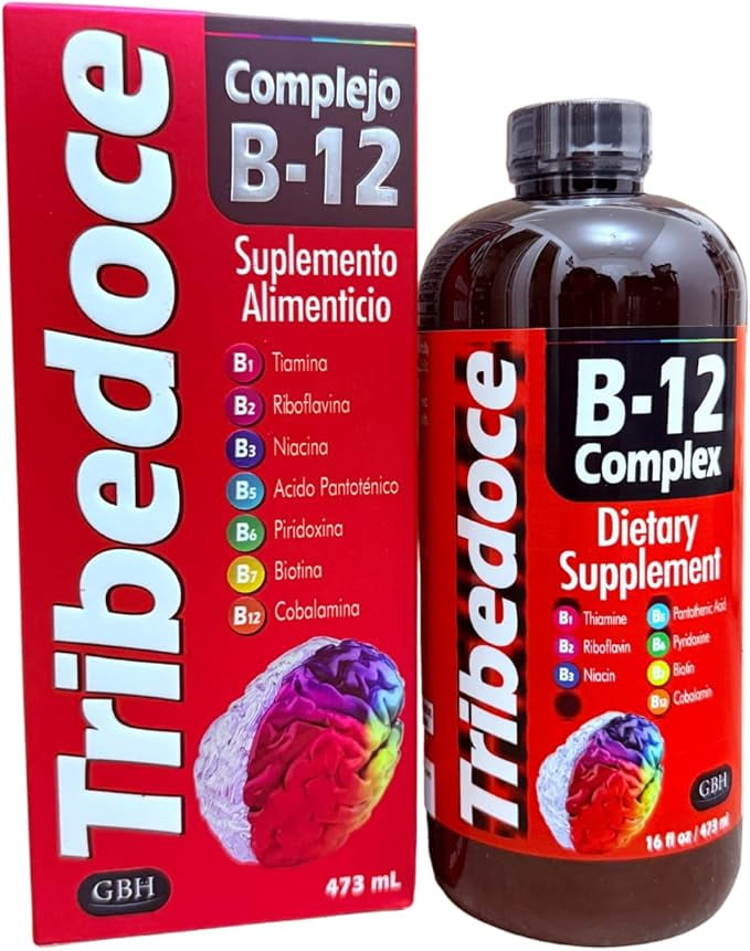 Tribedoce B-12 Complex Liquid Dietary Supplement, 16oz, Adult, Good for Flu  and Cough