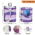 thumbnail image 3 of Blue Shells Starfishes on Purple Stripes Translucent Plastic Cans Storage Canisters with Lid Set of 4, 3 of 7