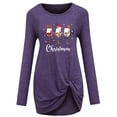 thumbnail image 3 of Patlollav Womens Print Long Sleeve Blouse Kink Tops Purple S, 3 of 6