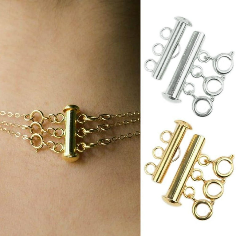 Silver Necklace Spacer Tube for 2 Layering Necklaces