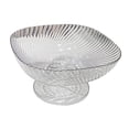 thumbnail image 3 of Escurridor de pedestal, recipiente para fruteros, platos para aperitivos, dulces, verduras, plato de drenaje para Plateado transparente, 3 of 9