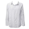 thumbnail image 3 of yunLCZ Women's Button Down Shirts Women's Solid Color Cotton And Linen Casual Shirt Loose Long Sleeve Linen V Neck Shirt T Shirt Going Out Fashion Clothes, 3 of 3