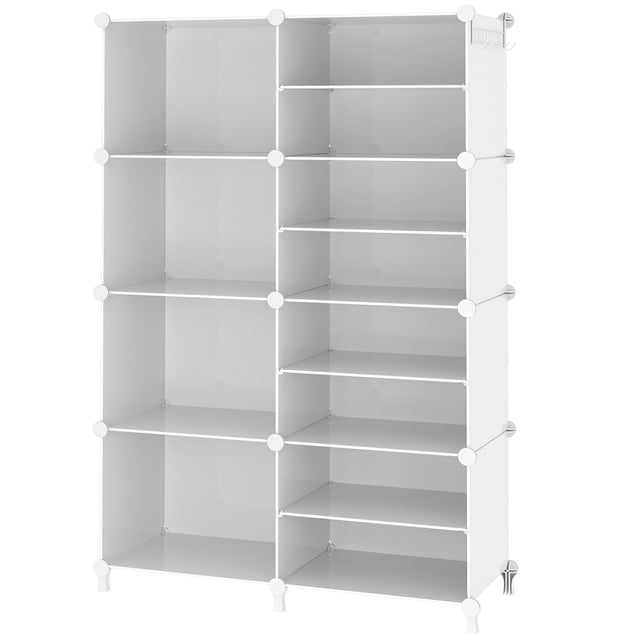 Organizador de armario AWTATOS con 8 estantes de almacenamiento en forma de cubo, color blanco