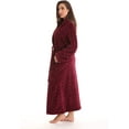 thumbnail image 2 of Velour Kimono Robe Hooded Bath Robes for Women Maxi Length, 2 of 3