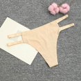 thumbnail image 5 of Gibobby Panty sexy Ajuste Ropa interior sólida para mujer bragas transpirables tangas seda helada Caqui M, 5 of 5