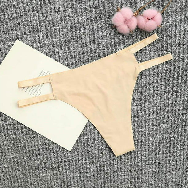 nsendm Female Underpants Adult Glow in The Dark Lingerie Women Solid  Underwear Breathable Panties No Show Ice Ladies Nylon Panties with  Cotton(Khaki