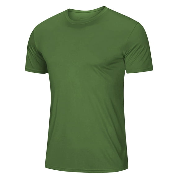 NoxwB Men's Upf 50 Athletic T-Shirt - Lightweight, Quick-Dry Rashguard, Sun Protection Spf Shirt for Outdoor Activewear, Crewneck Swim & Fishing Top Army Green L