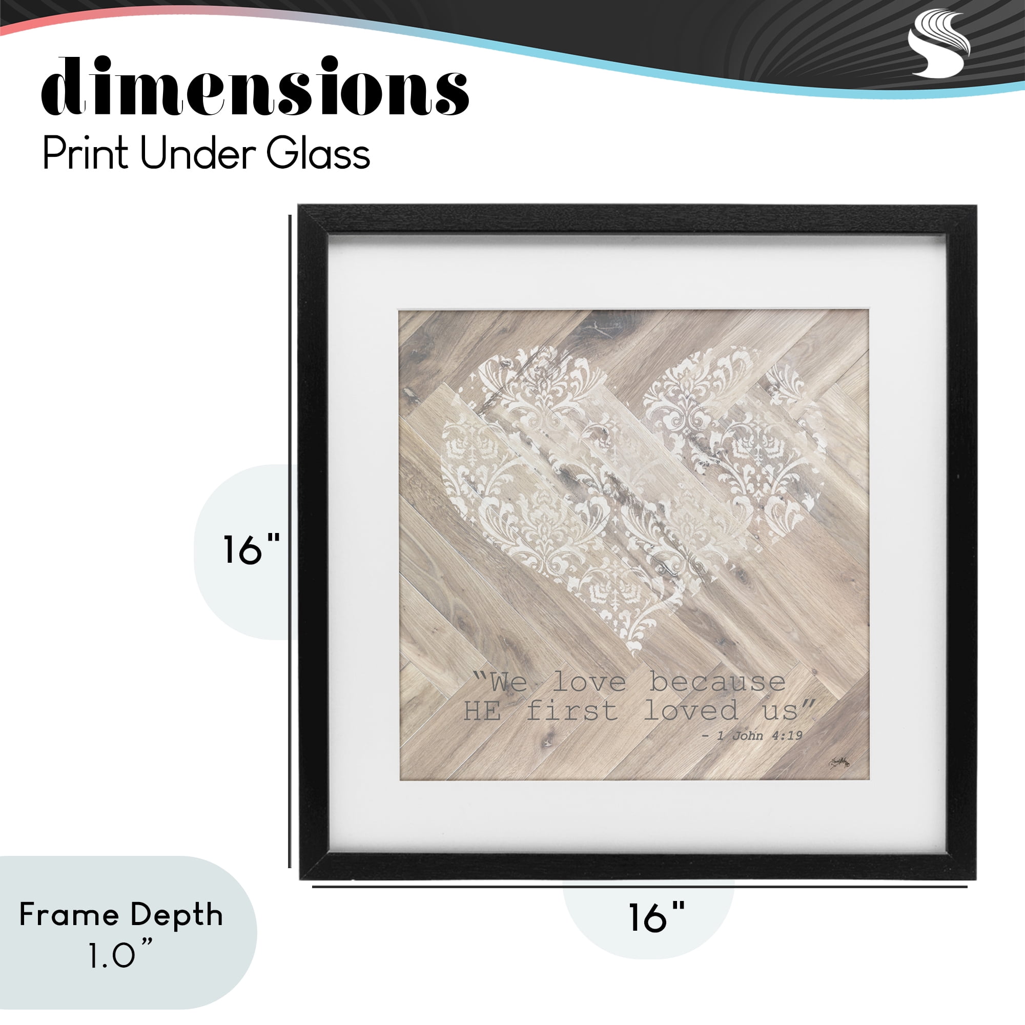Stupell Industries He Loved Us First Black Framed Print Under Glass, design by Elizabeth Medley