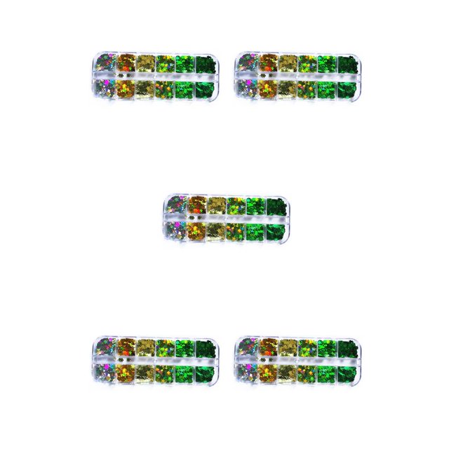 Vogacara Conjunto de calcomanías de Festival para mujer, copos de purpurina para uñas de hoja verde, accesorios, decoraciones, accesorios de manicura, Type2 NO2 Vogacara CBP330632