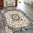 thumbnail image 3 of Boho Navy Blue Brown Area Rug 4'x6', Southwestern Retro Geometric Washable Non-Slip Rugs, Low Pile Large Carpet for Living Room Bedroom Dining Room Kitchen Office Indoor Mat, 3 of 9