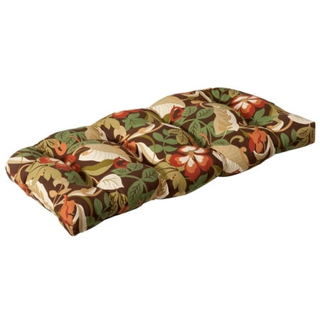 Outdoor Patio Furniture Wicker Loveseat Cushion - Floral Cafe