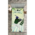thumbnail image 3 of Ambesonne Green Quilted Bedspread Set 2 Pcs, Grunge Baseball Pop Art, Twin Size, Green Yellow, 3 of 3