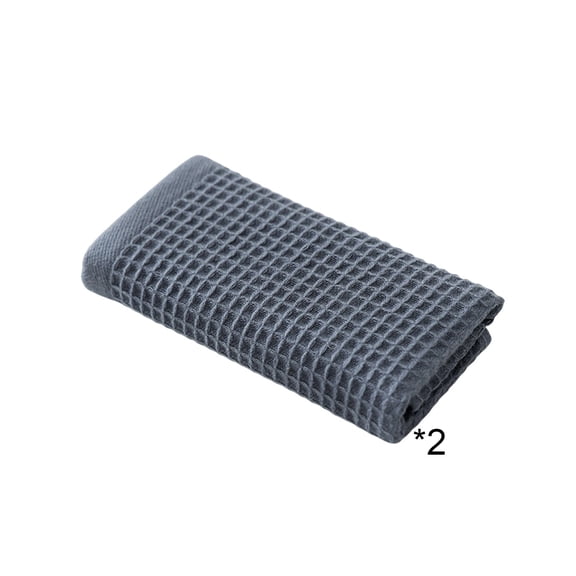 2-Pack Cotton Waffle Weave Towels – Soft, Absorbent, Quick-Drying Hand Towels for Bathroom, Kitchen & Home Use, Fiber-Free and Easy to Care For