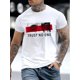 thumbnail image 1 of [Don't trust anyone, Casual Tee] Men's Summer Casual Round Neck T-Shirt - Don't trust anyone Letter Printed - Slightly Elastic, 1 of 5