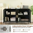 thumbnail image 4 of Buffet Storage Cabinet with Rattan Decorating Living Room Wood Kitchen Sideboard Accent Cabinet, 4 of 7