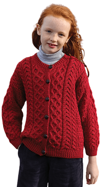 girls aran cardigan