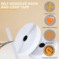 thumbnail image 6 of 3/4 Inches Wide Hook and Loop Self Adhesive Tape Roll, Heavy Duty Strips, 16 Inches Long Sticky Back Fastener Self-Adhering Performance Flexible Breathable Wrap Tape (White), 6 of 7