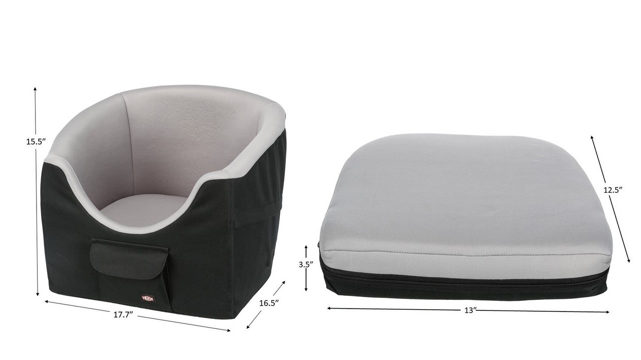 TRIXIE Pet Booster Seat, Travel Cat Bed, Dog Car Seat Ideal for Small Dogs and Cats, Black