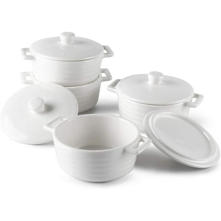 IGUOHAO510.401 Porcelain Ramekins, 7 Ounce Round Mini Casserole Dish ...