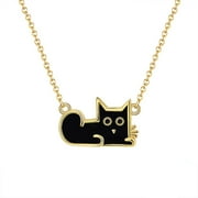 Black Cat Necklace for Women Gold Plated Sterling Silver Ginger Lyne Collection