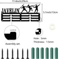 thumbnail image 2 of Javelin Medal Holder Javelin Medal Hanger Display Rack Sports Metal Hanging Awards Iron Small Mount Decor for Women Men Wall Home Badge Running Medalist Gift Christmas Black 11.4 x 5.1 Inch DIY, 2 of 9