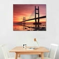 thumbnail image 2 of Nawypu -  City Canvas Wall Art Beautiful Bridge at Sunset Picture Painting on Canvas Print for Home Wall Decoration Framed Ready to Hang (20x 16 H), 2 of 4