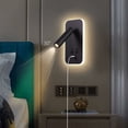 thumbnail image 4 of Lámpara de pared LED, lámpara de lectura para mesita de noche con interruptor, puerto de carga USB, lámpara de ambiente de dormitorio con punto ajustable (13W 3000k) negro, 4 of 4