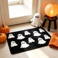 thumbnail image 5 of Halloween Cute Ghost Shaggy Bath Mat, Fluffy White Ghost Tufted Doormat, Non Slip Absorbent Floor Rug, for Bathroom, Bedroom, Halloween Home Decor, 5 of 7