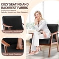 thumbnail image 4 of Leumius Mid-Century Accent Chair,Modern PU Leather Armchair for Living Room,Comfy Upholstered Reading Chair Arm Chair with Solid Wood Frame and Extra-Thick Backrest for Bedroom,Black, 4 of 7