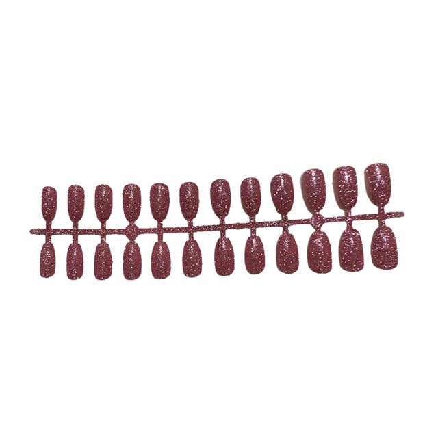 Seitruly 24 piezas de uñas postizas con forma de ataúd medio, puntas de uñas brillantes, Kit de arte de manicura, pestañas adhesivas, limas para los Type3 NO3 Seitruly CE012050-05