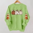 thumbnail image 5 of TKLPEHG Fall Pumpkin Sweatshirt for Women Plaid Pumpkin Graphic Pullover Vintage Halloween Thanksgiving Casual Long Sleeve Tops (Green,XXL), 5 of 6