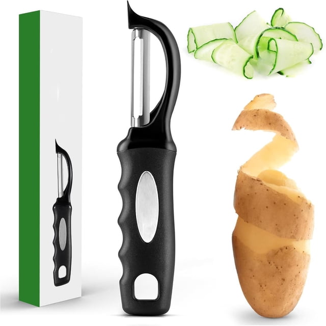 Pelador de Verduras y Papas Mango Ergonómico Antideslizante Hoja de Acero Inoxidable Punta Despuntadora Orificio Colgante Apto Lavavajillas,Pela papas Cocina
