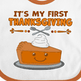 thumbnail image 4 of Inktastic It's My 1st Thanksgiving with Cute Smiling Pumpkin Pie Boys or Girls Baby Bib, 4 of 4