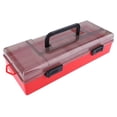 thumbnail image 3 of Señuelos de pesca plegables portátiles de plástico, caja de almacenamiento de aparejos de gancho, accesorio para peces (negro y rojo), 3 of 8