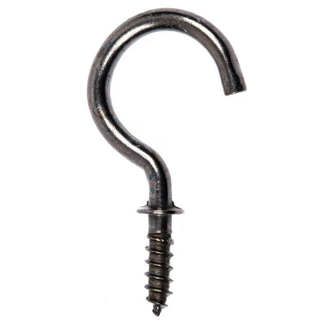 Hardware Essentials Crochet de Tasse en Nickel 7/8 Pouces avec Crochet Métallique Courbé et Vis Filetée Tranchante pour une installation en Bois Facile, Fini en Nickel pour Compléter la Déco Maison Moderne, Convient pour Accrocher des Tasses, des mugs et Divers Articles Ménagers.