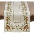 thumbnail image 2 of Saro Lifestyle Embroidered Pinecone And Holly Table Runner, 2 of 4