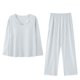 thumbnail image 2 of Puyaiuu Women's Modal Pajama Set, Solid Color Three-Quarter Sleeve Relaxed Fit Sleepwear Gift, 2 of 6