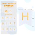 thumbnail image 2 of Banderín de cumpleaños Hirbisnis blanco con letras doradas, 13 unidades, 2 of 8