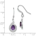 thumbnail image 3 of Sterling Silver Amethyst Polished Fancy Dangle Earrings (31 X 9) Made In India qe7317, 3 of 5